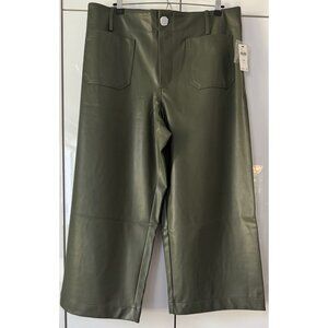 NWT Size 18W- The Colette Faux-Leather Crop Wide-Leg Pants Maeve (NWT US$ 148)